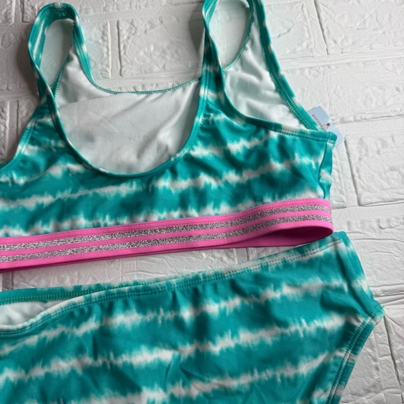 New Cat & Jack Teal and Pink Bikini Swim Set Size XL (14) - Picture 7 of 11